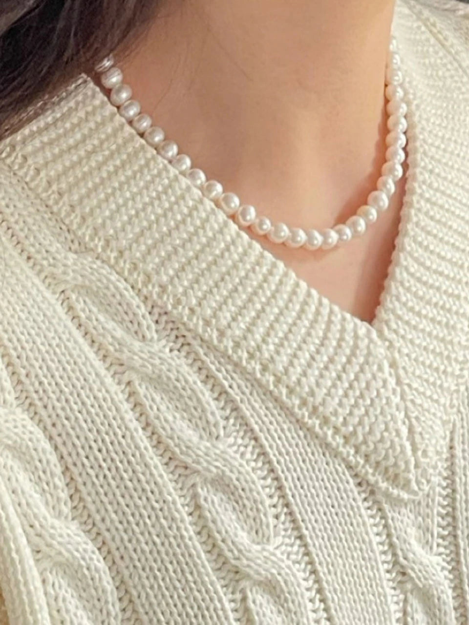 oar Classic Round 8mm Pearl  Pearl Necklace