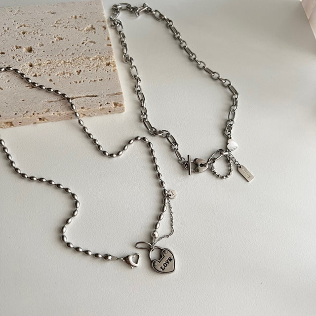 jalo Love Heart Lock Bold Chain Handmade Necklace