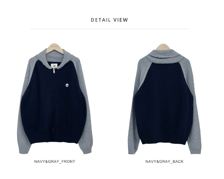 [YELLOMOIl] baseball zip up - knit