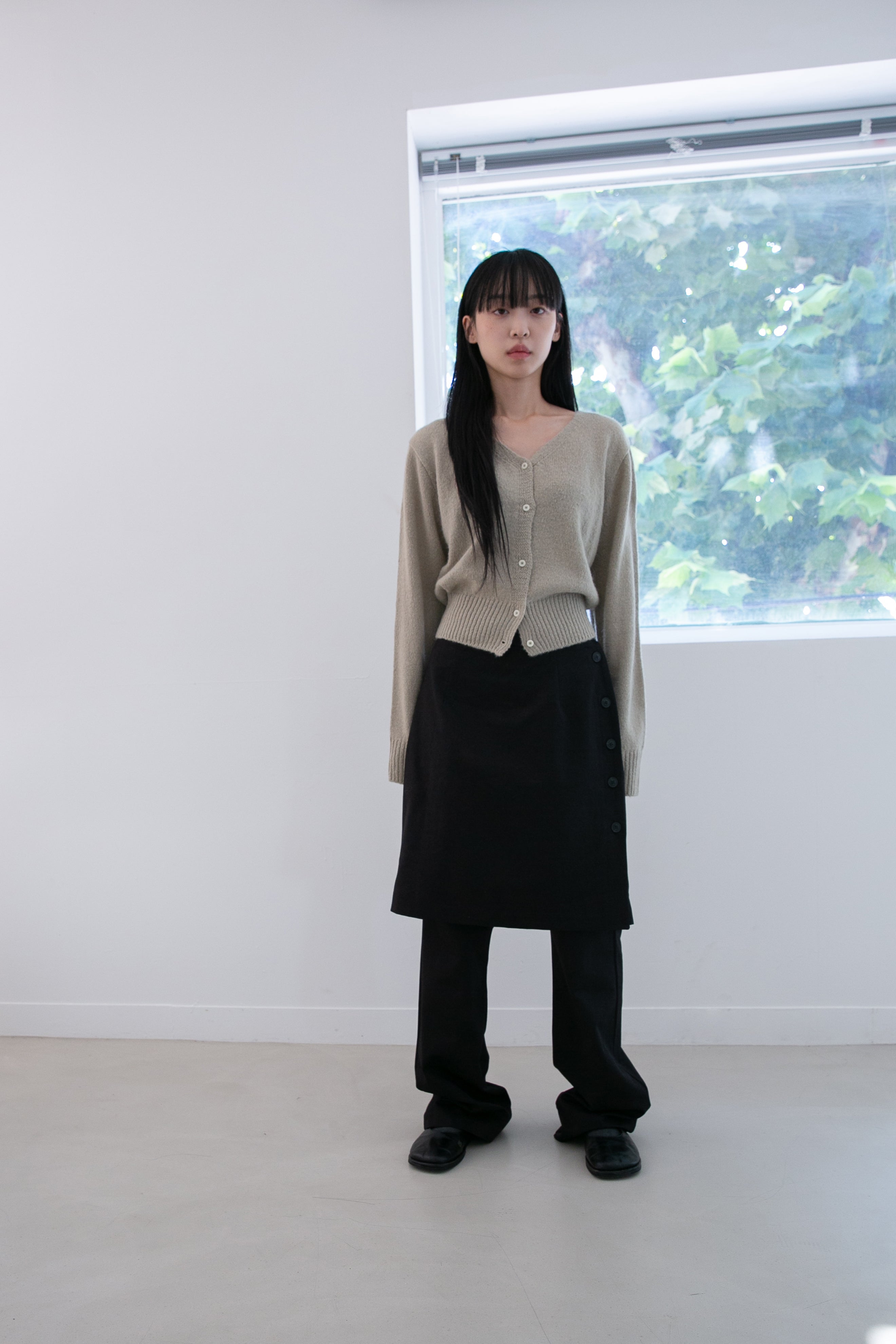 button wrap skirt pants(3colors)