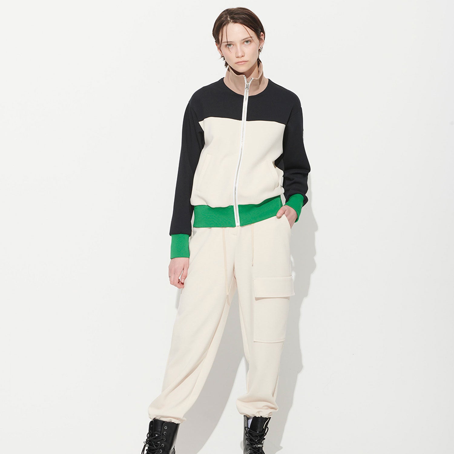  [UNISEX] MARION STRIPE JUMPER, IVORY + BLACK