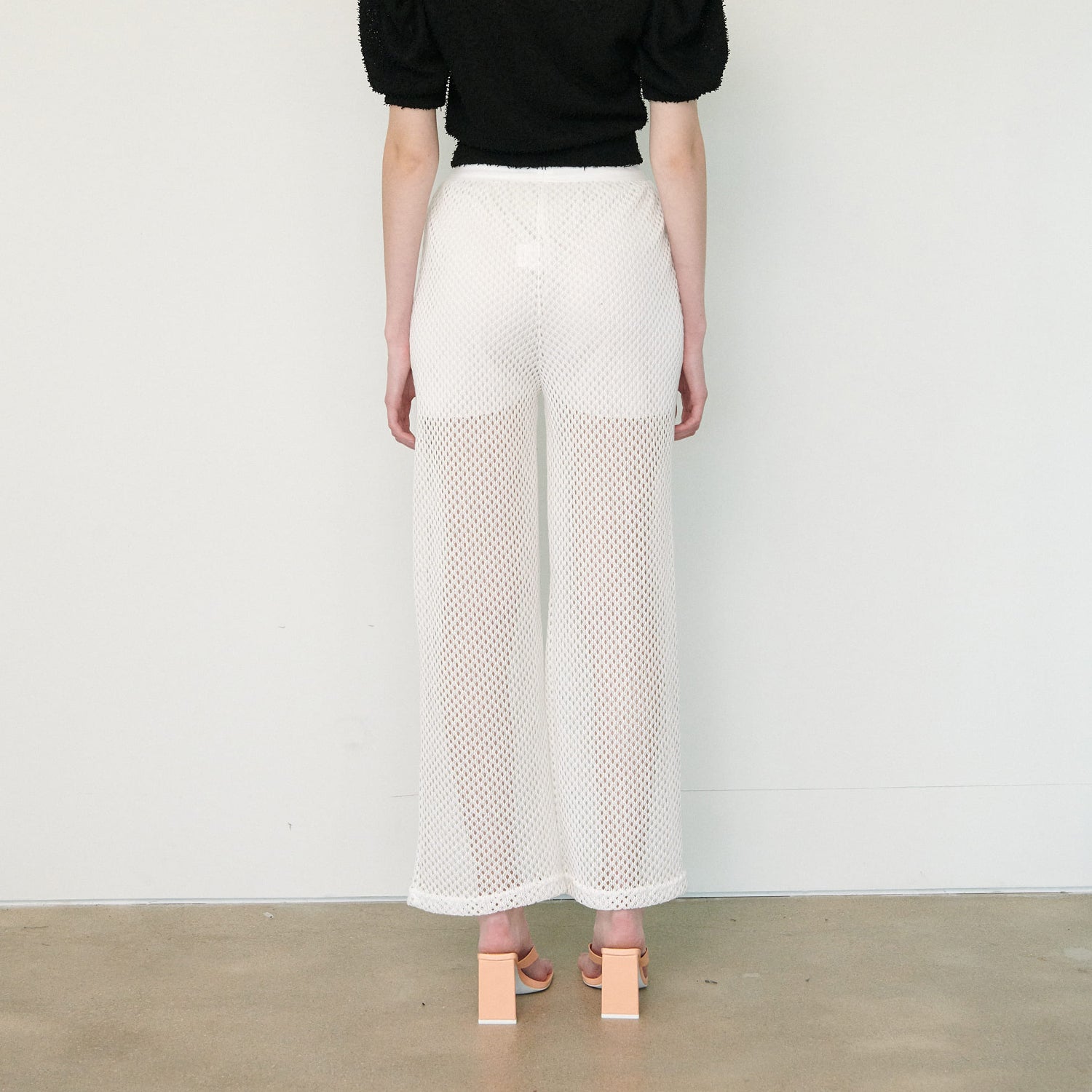 SEE-THROUTH NET PANTS, WHITE