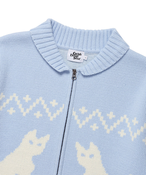 CATS ZIP UP CARDIGAN SKY BLUE(CV2DFUK680A)