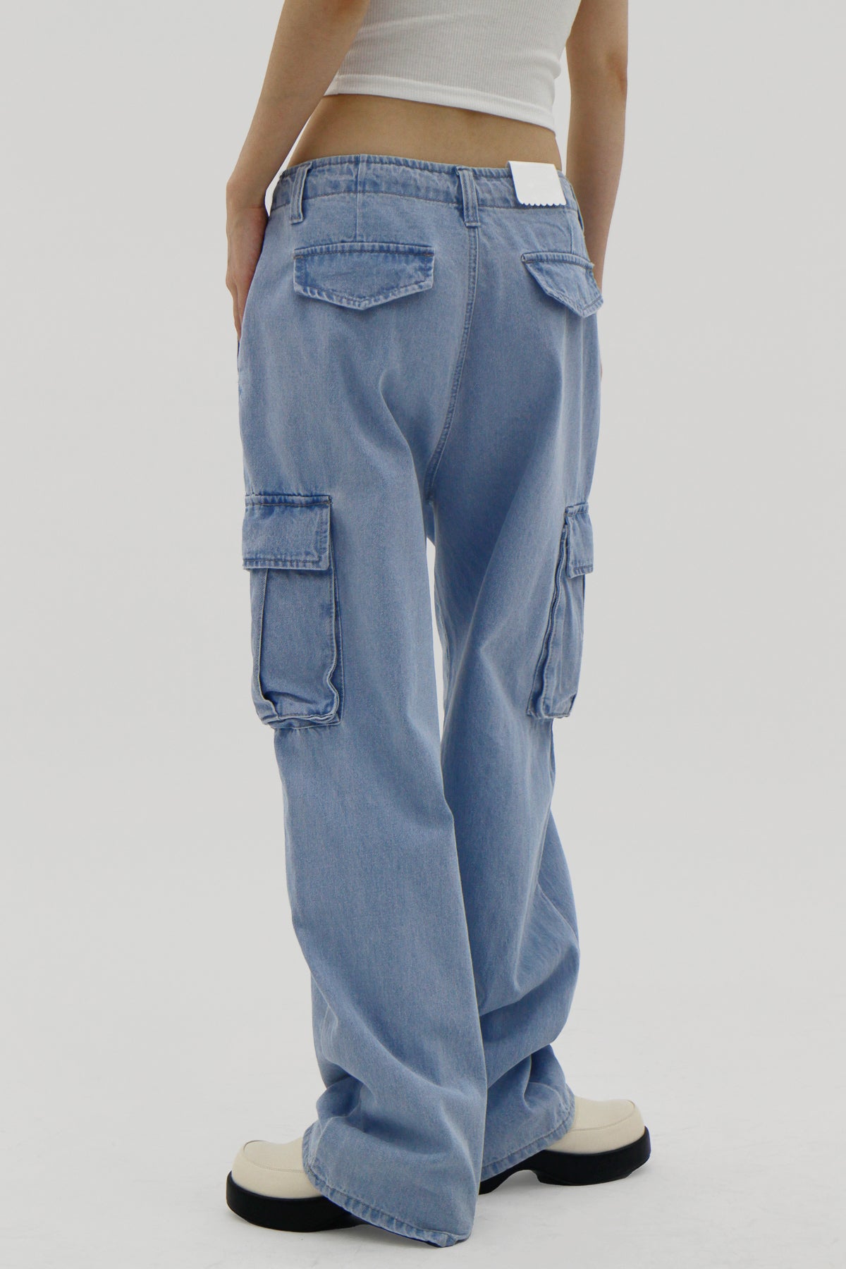 Denim Cargo Wide Pants (2color)