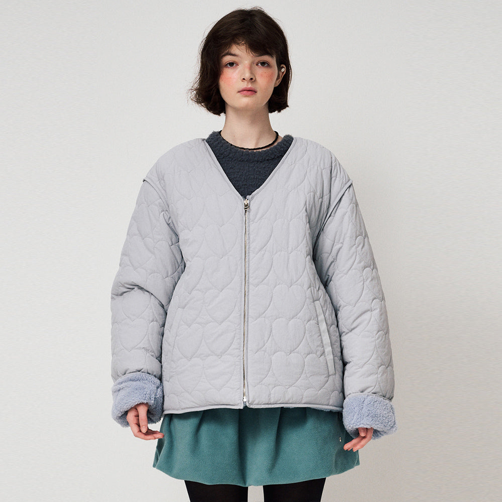 HEART REVERSIBLE JACKET_BABY BLUE