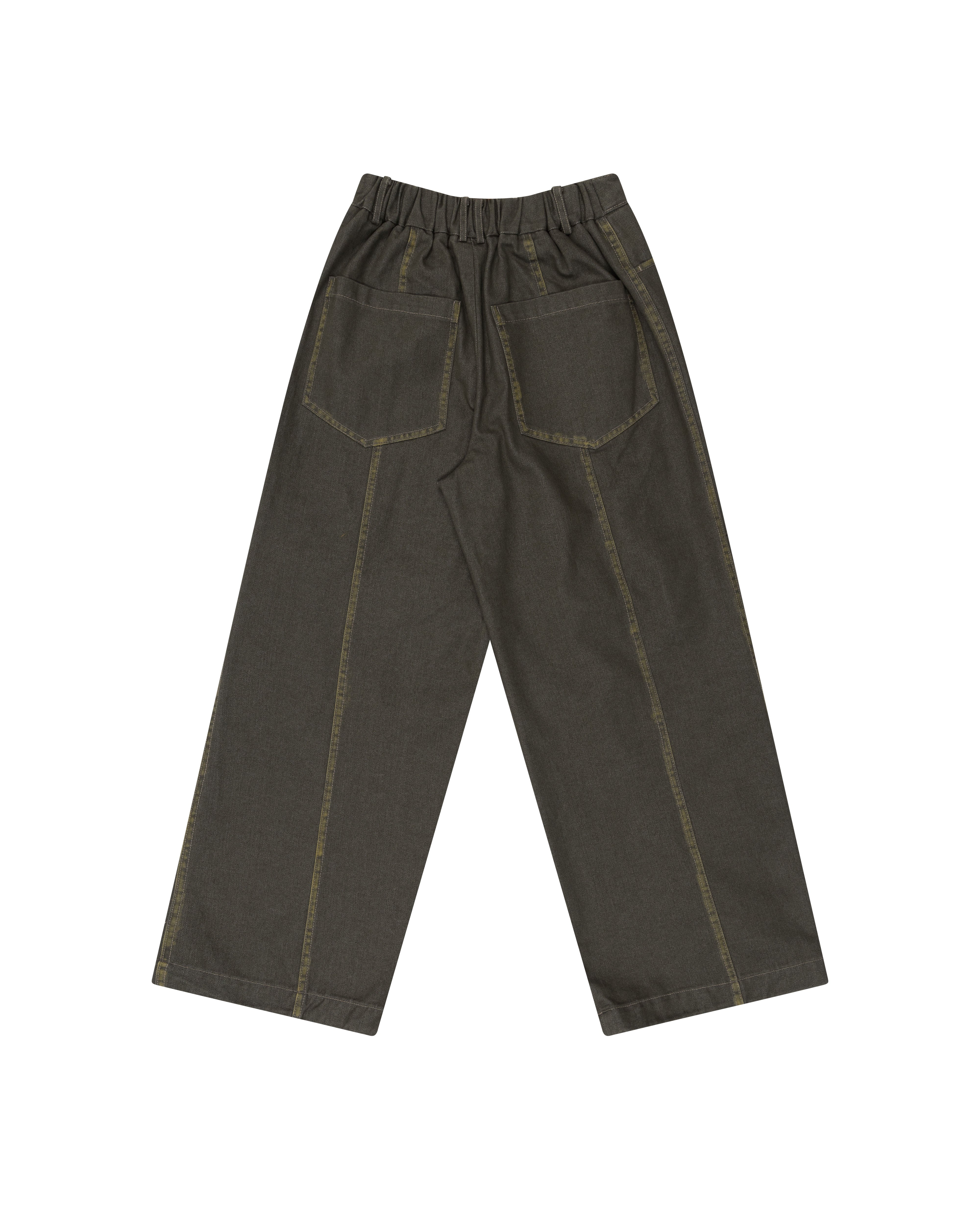 Washed Line Denim Pants (Khaki)