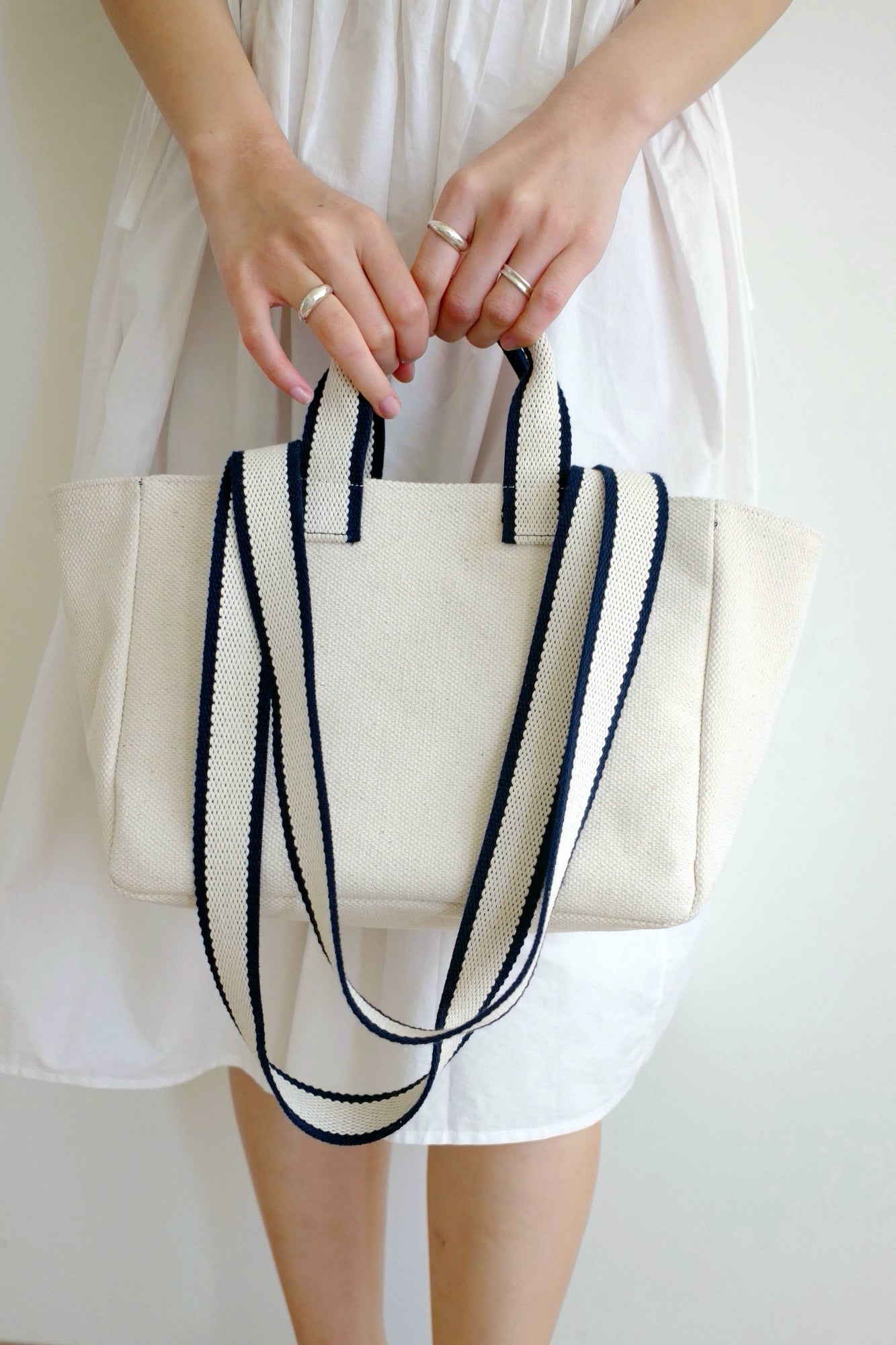 Mini Two-tone Strap Bag (Ivory)