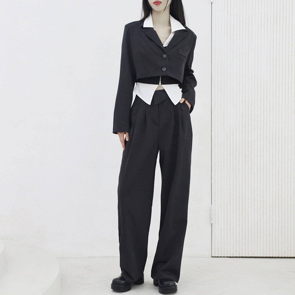 Dane Crop Jacket + Slacks Pants Set