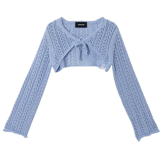 SKY BLUE LIGHT WEIGHT CROP CARDIGAN