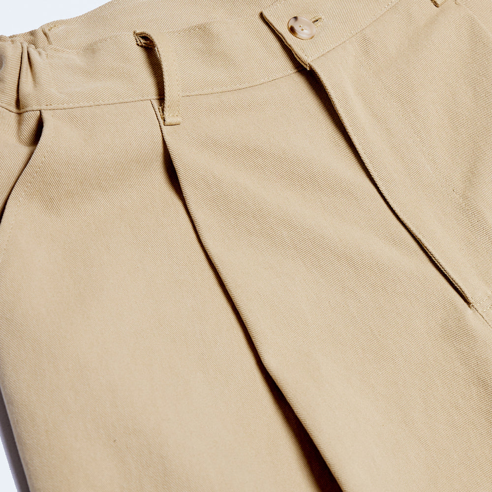 DAMP WIDE FIT ONE TUCK PANTS_BEIGE