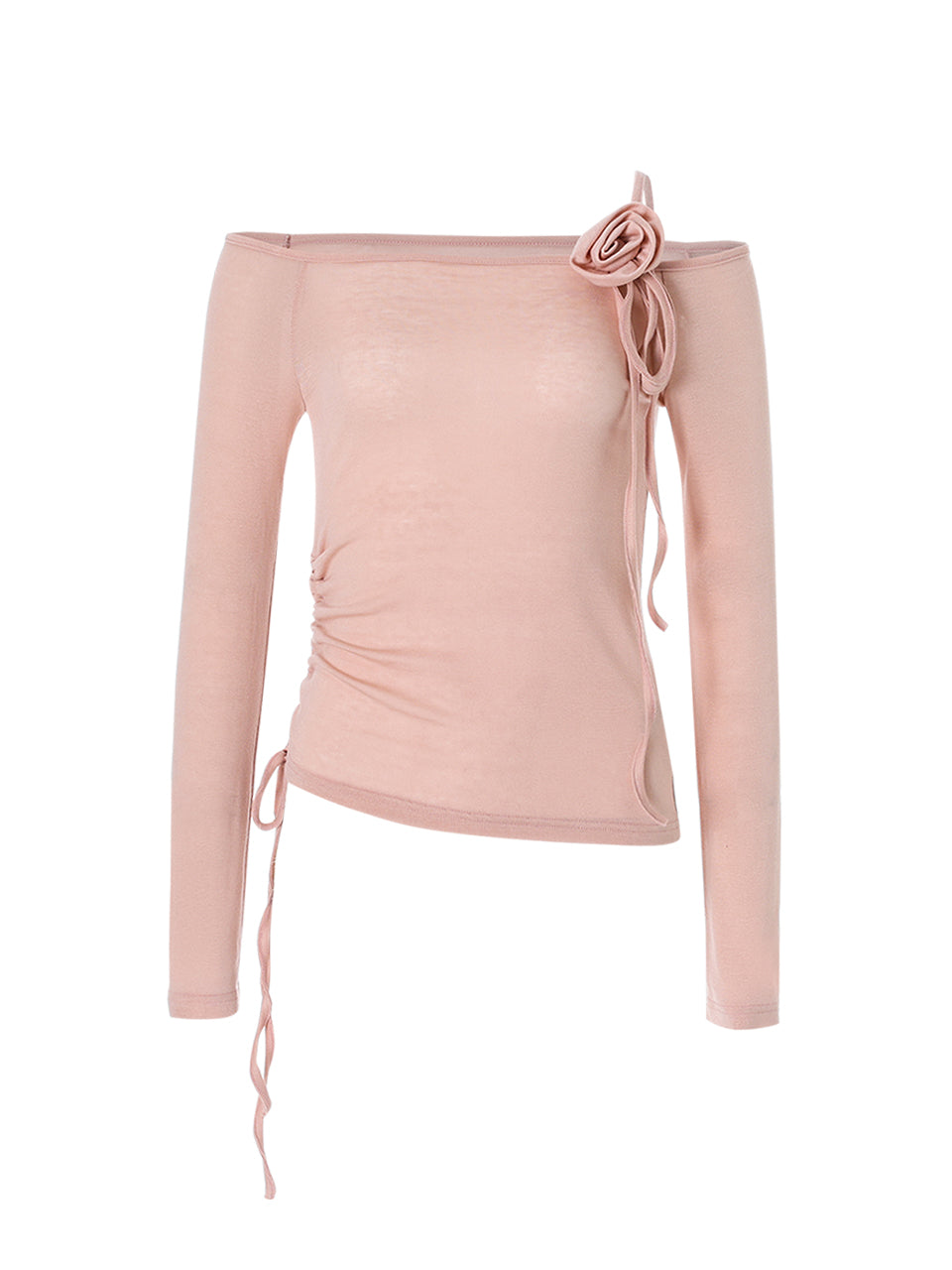 ROSE STRING OFF SHOULDER TOP_PINK