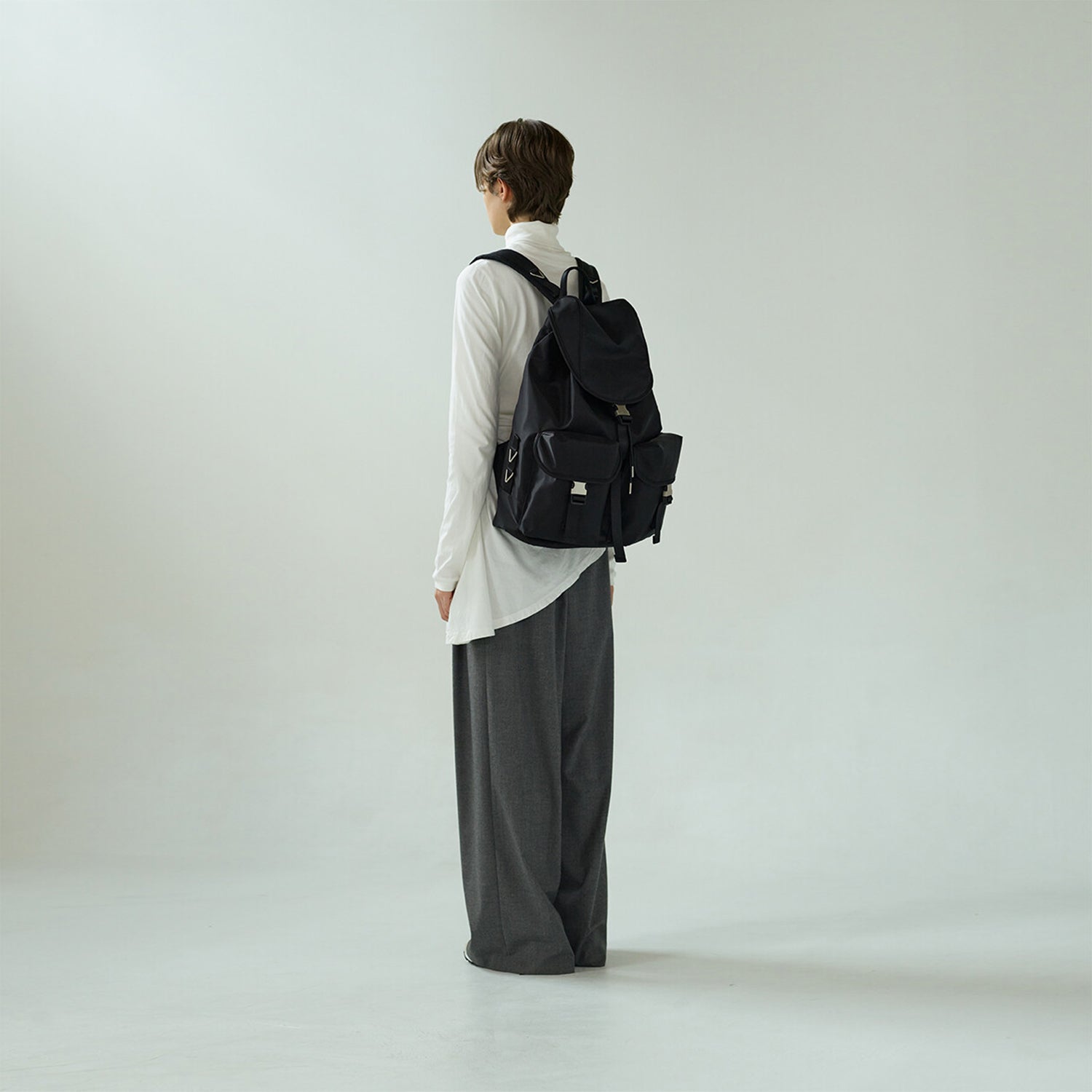 [After Pray Edition] 2-Pocket Nylon Cargo Rucksack (Black&Nickel)