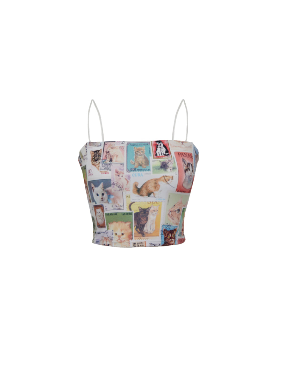 WORLDWIDE CAT POSTCARD TUBE TOP