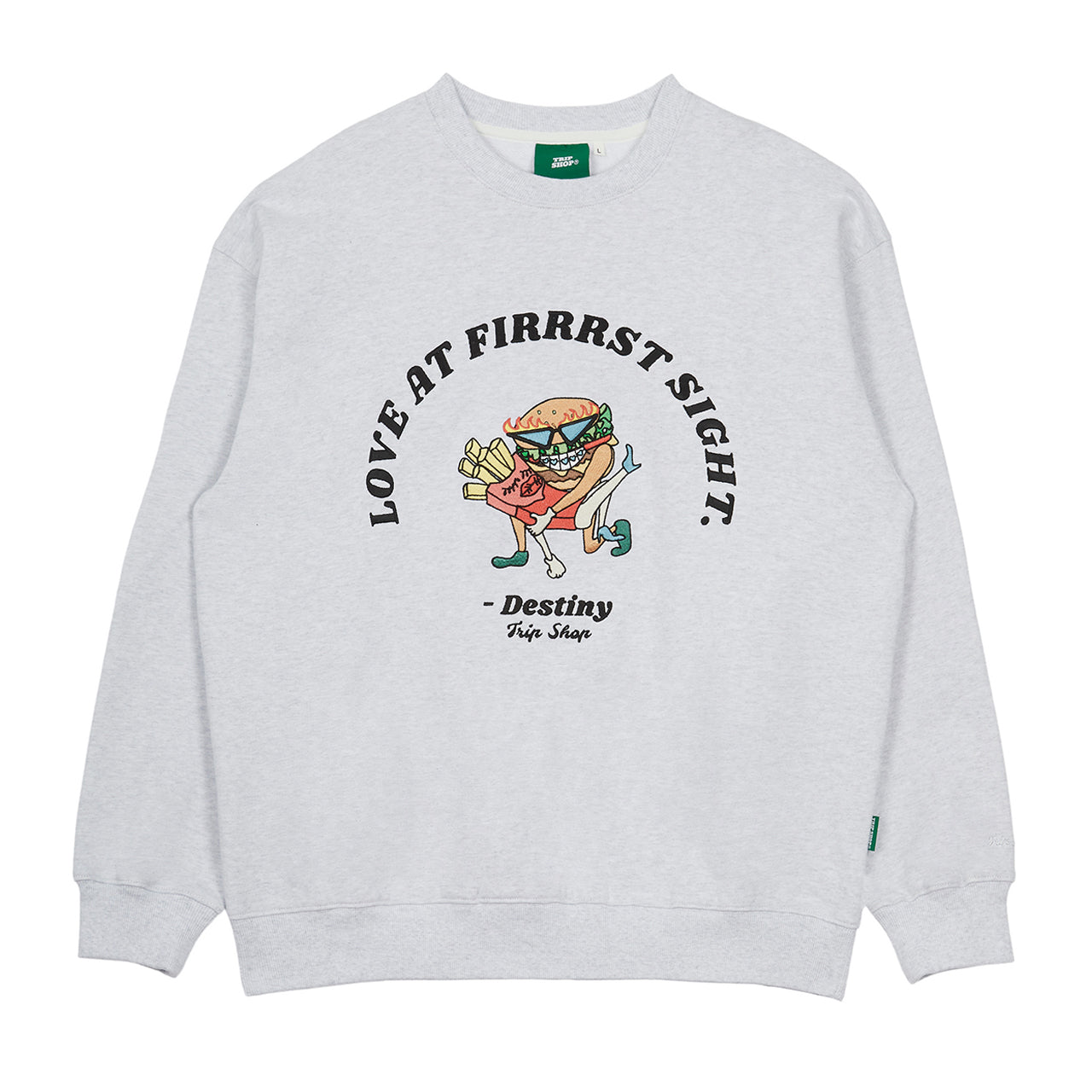 HAMBURGER EMBROIDERY SWEAT SHIRT (T31112S) - L.GREY