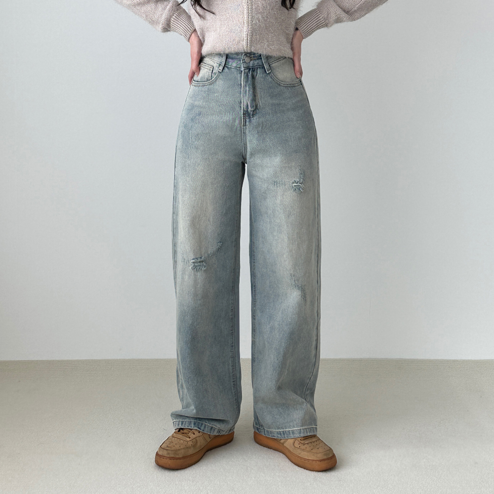 dusty vintage long wide denim pants