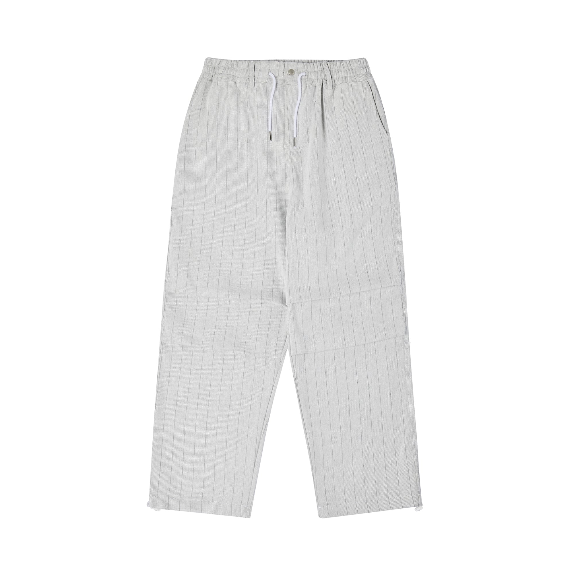 Stripe parachute denim Pants White