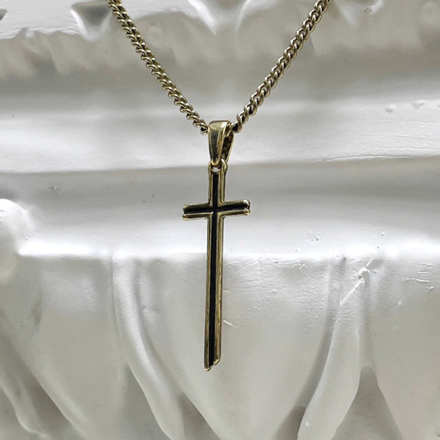 [BLESSEDBULLET]classic chain cross necklace_vintage silver