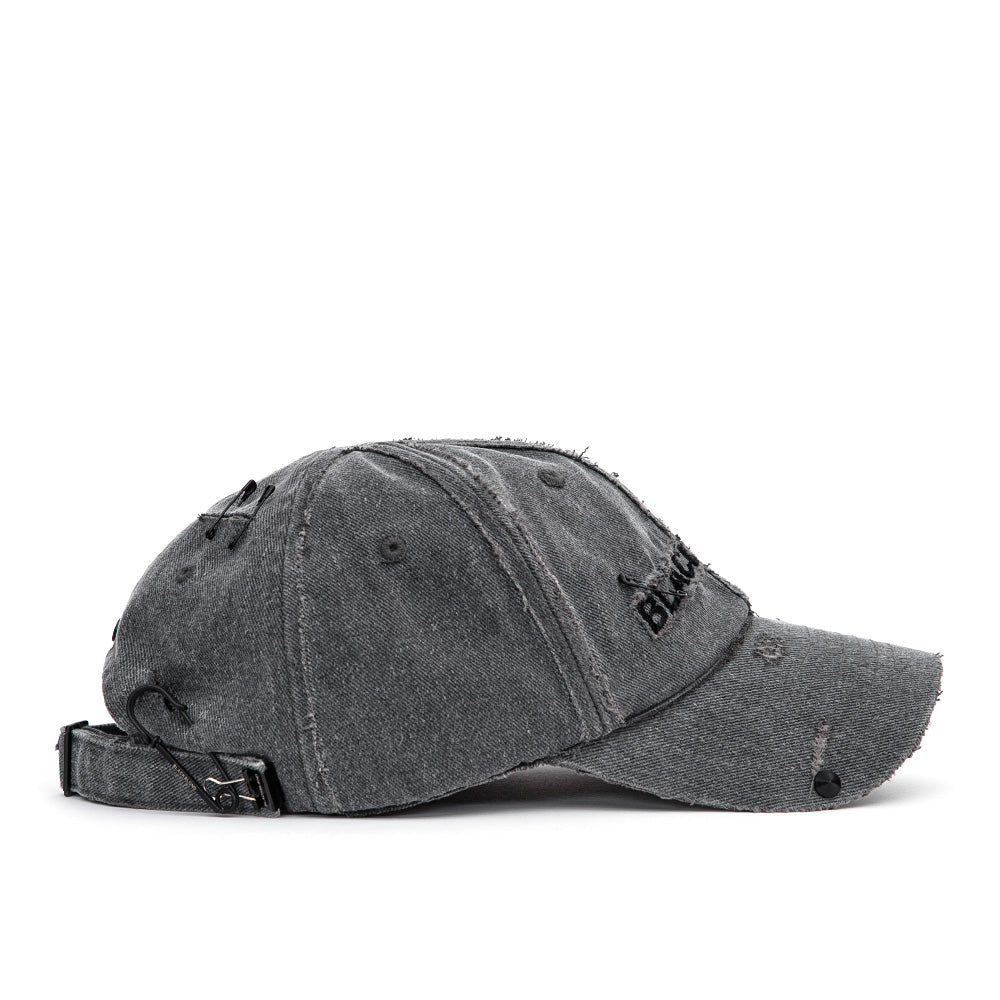 BBD Cross Damage Custom Denim Cap (Dark Gray)