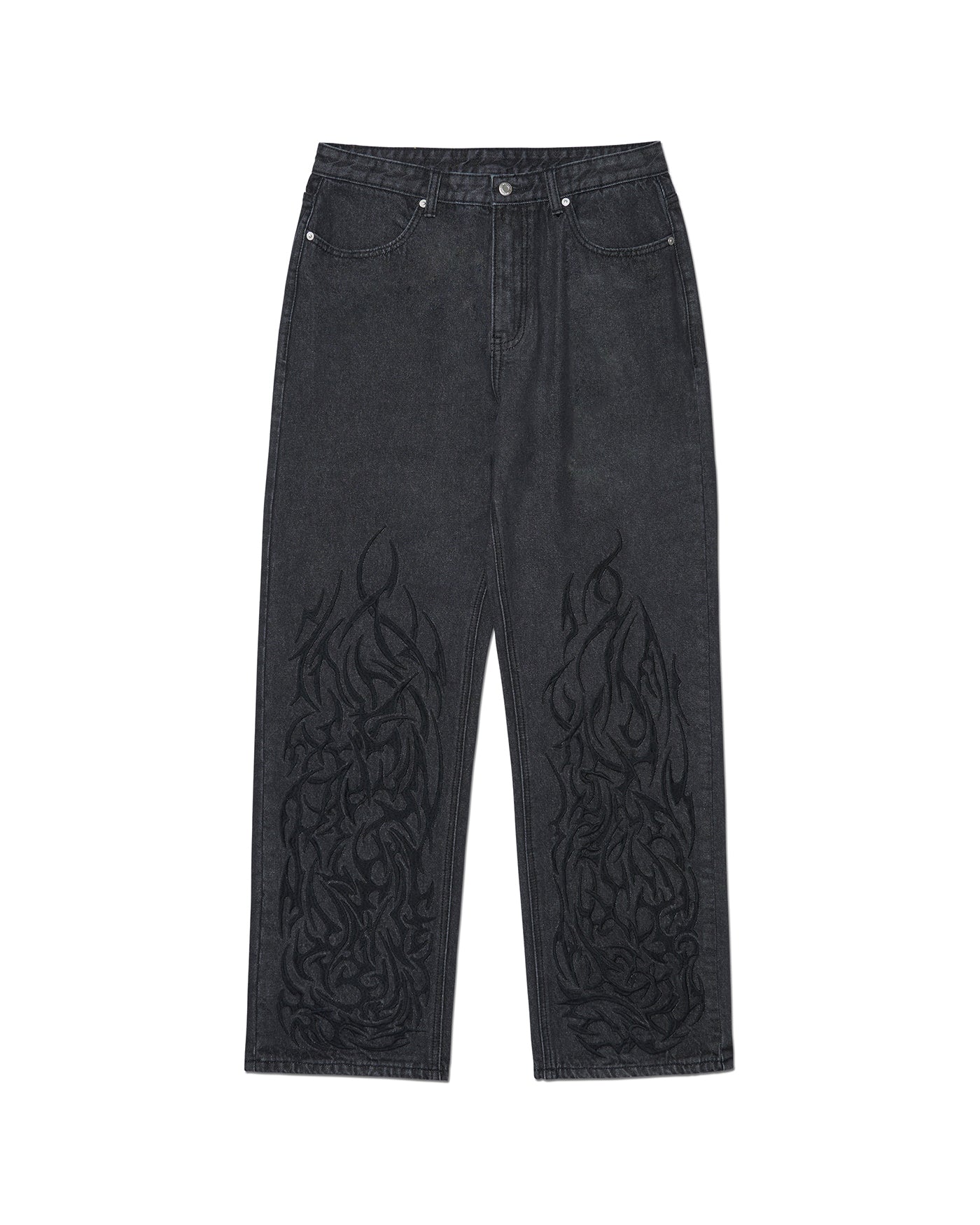 ロングジッパー デニムパンツ / Long Zipper Denim Pants (Black) – 60