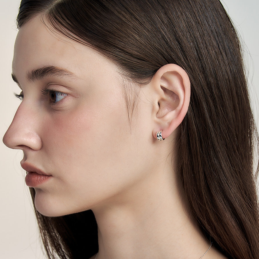 [23FW][sv925]deux hoop earring