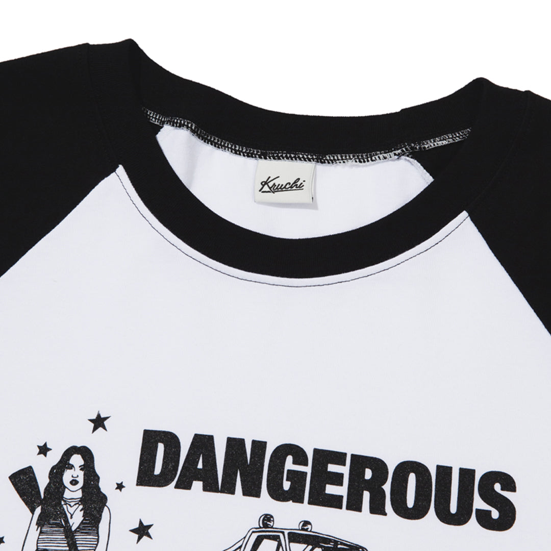 DANGEROUS Raglan long-sleeved T-Shirt (WHITE) MENS