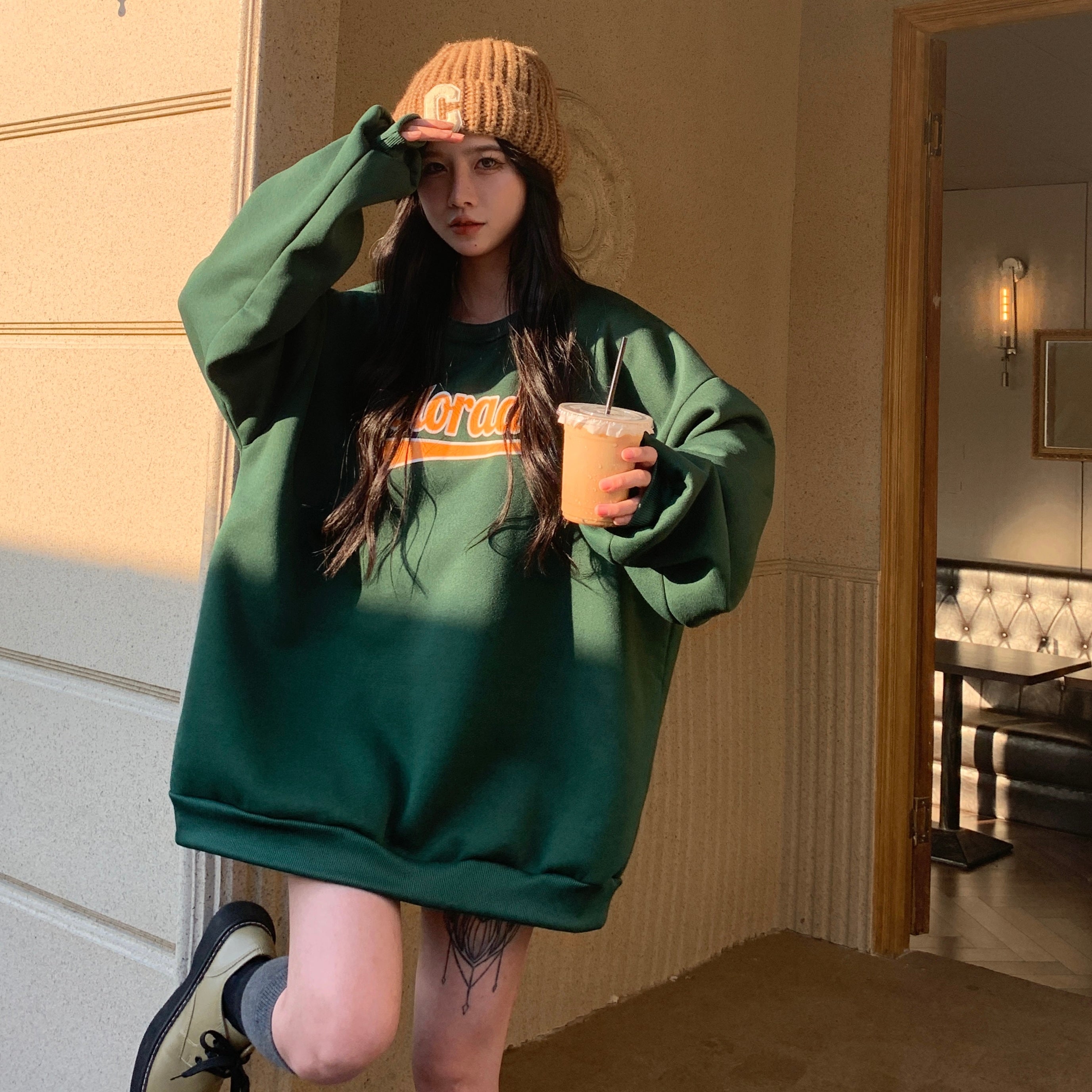 Geographical Name Sweat オーバーサイズ プルオーバー カレッジロゴ スウェット トレーナー