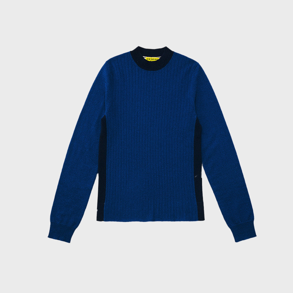 INTARSIA PANEL RIB PULLOVER_NAVY