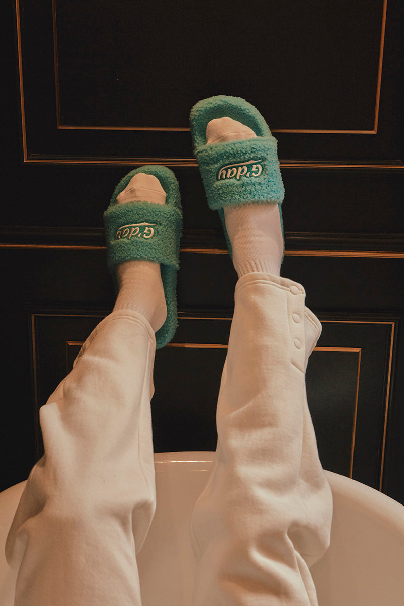 G'day furry sandals (mint)