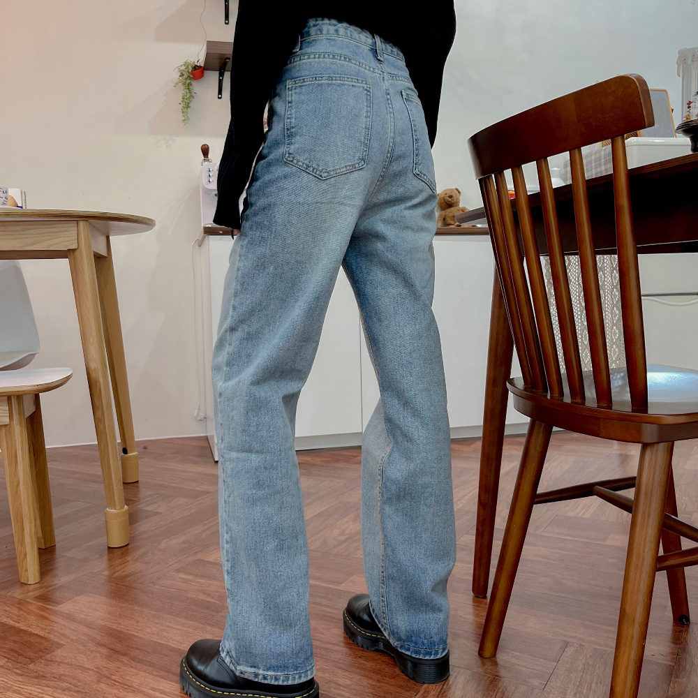 Low pocket vintage semi wide denim pants