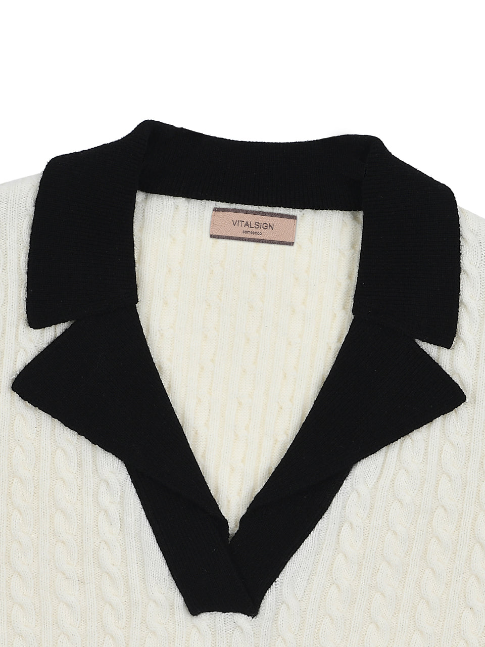 Double collar Cable Knit Vest