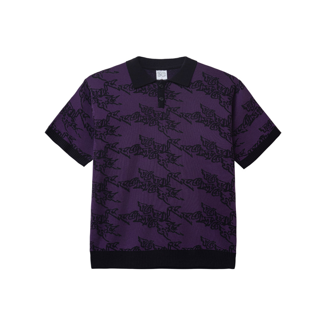 Bombing Knit Polo - Dark Purple