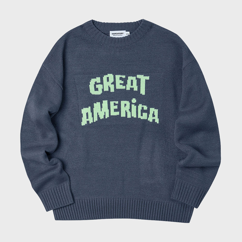 GREAT AMERICA CREW NECK KNIT (CHARCOAL)