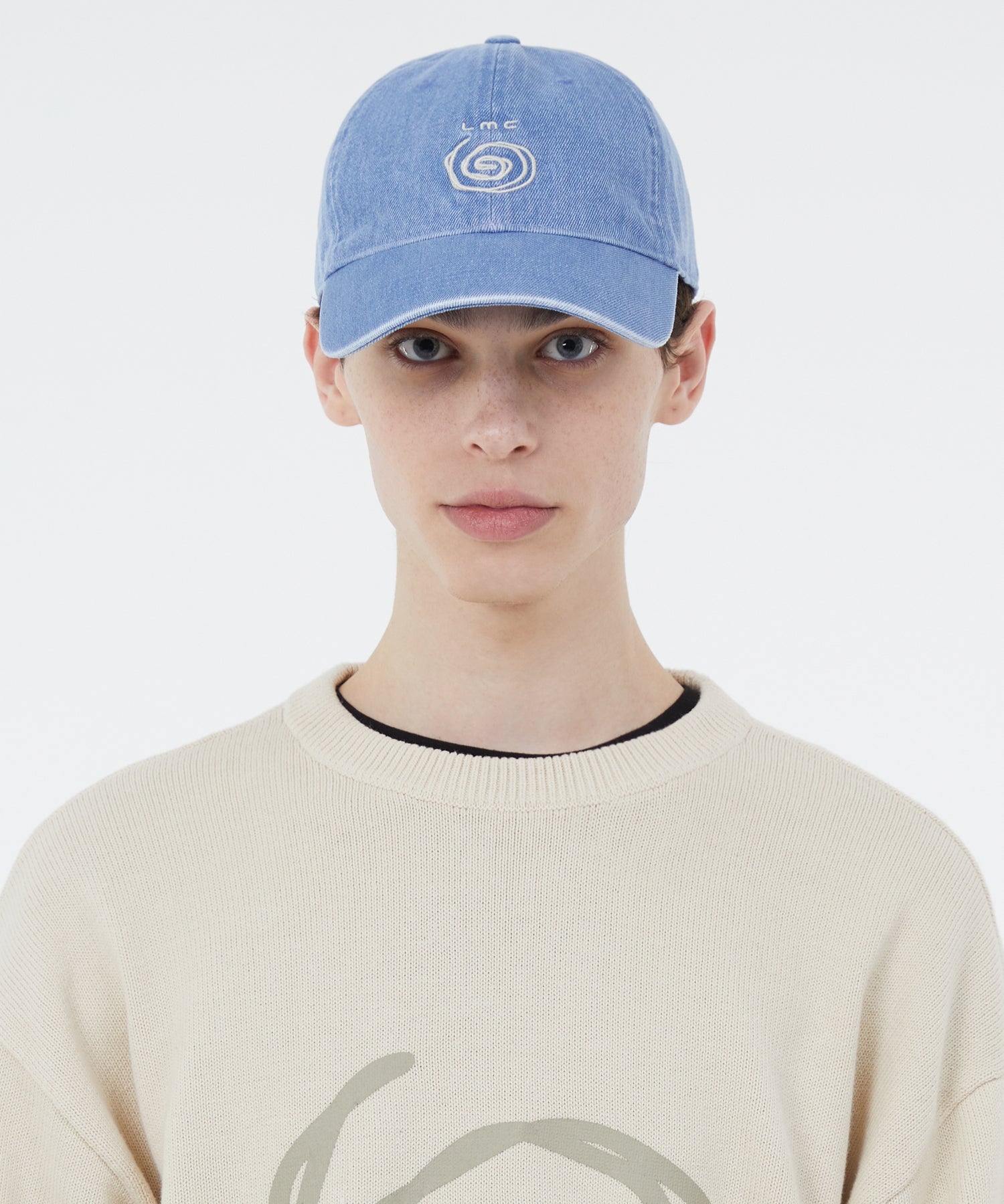 SPIRAL DENIM 6PANEL CAP - LIGHT BLUE