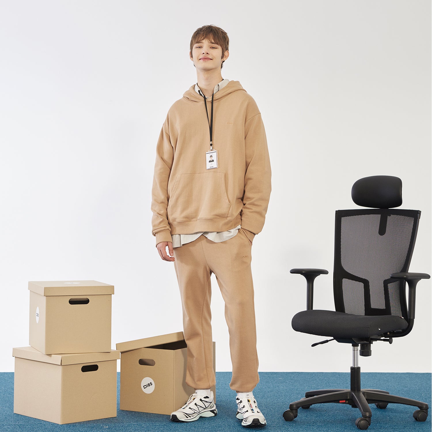 BASIC LOGO HOODIE BROWN