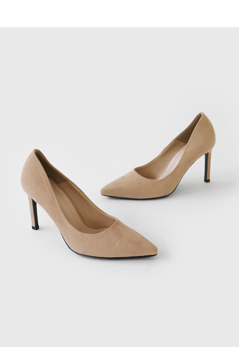 Cameli スエード スティレットヒール (5/7/9cm) - Beige Suede