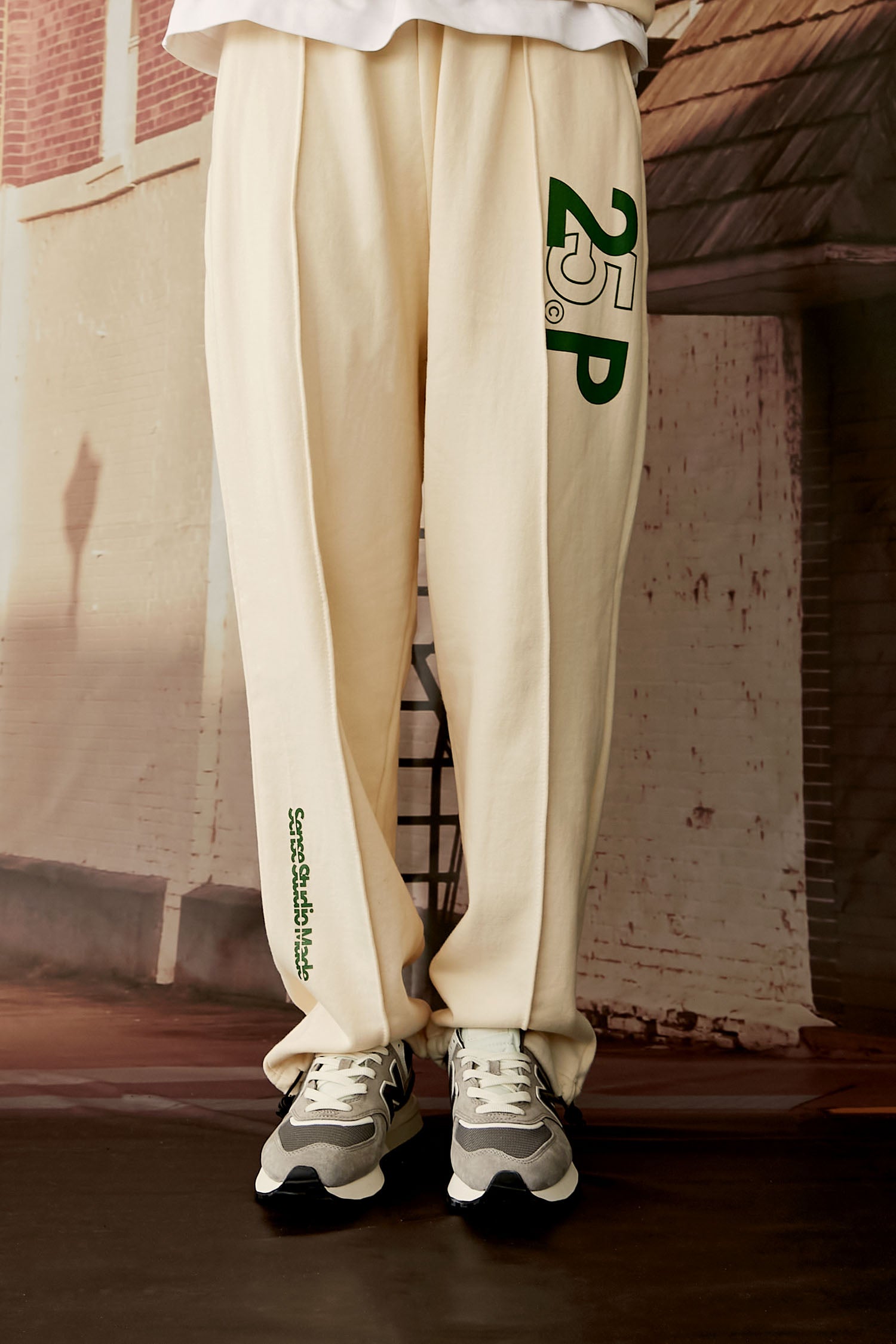 25P SENSE LOGO SWEAT PANTS_CREAM