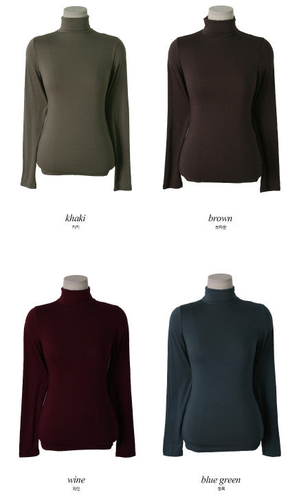 Colorful Soft Turtleneck T-shirt (12color)