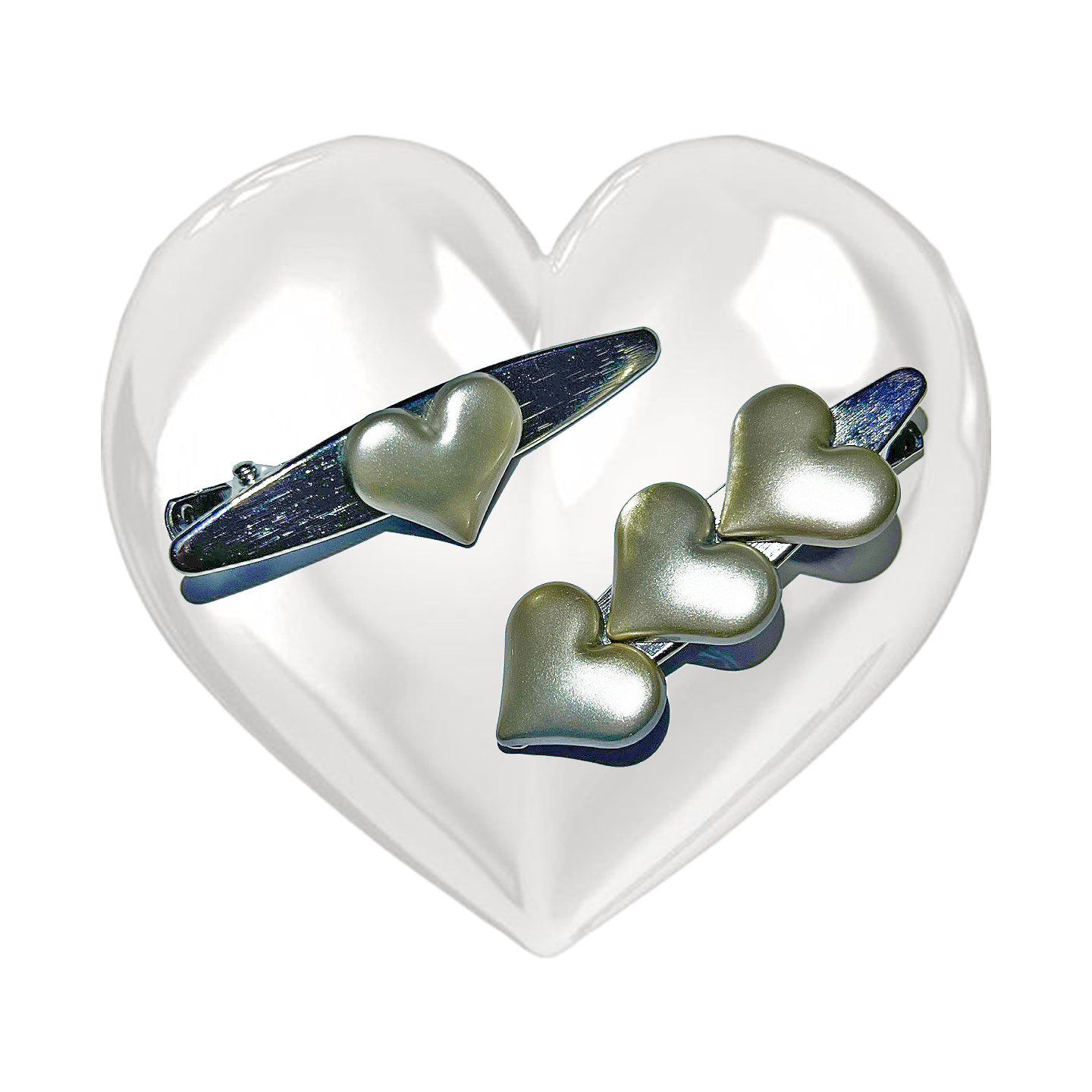 Heart matt hairpin (2color)