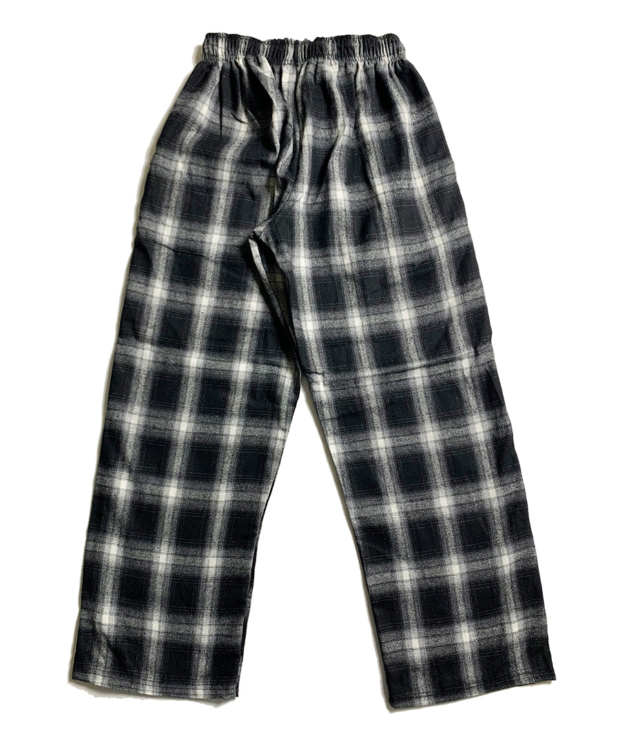 wide tartan check banding pants