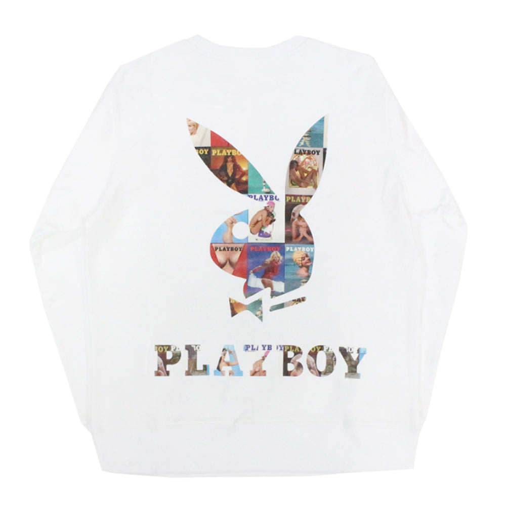 PLAY BOY Covers Logo Crewneck - White