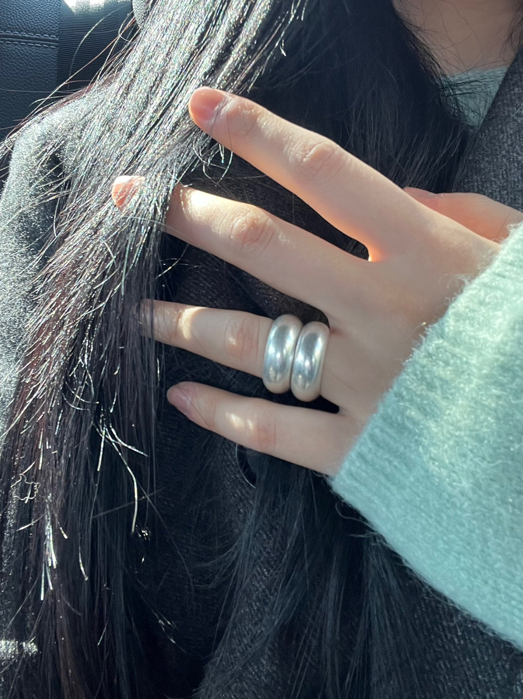 Matte bold ring