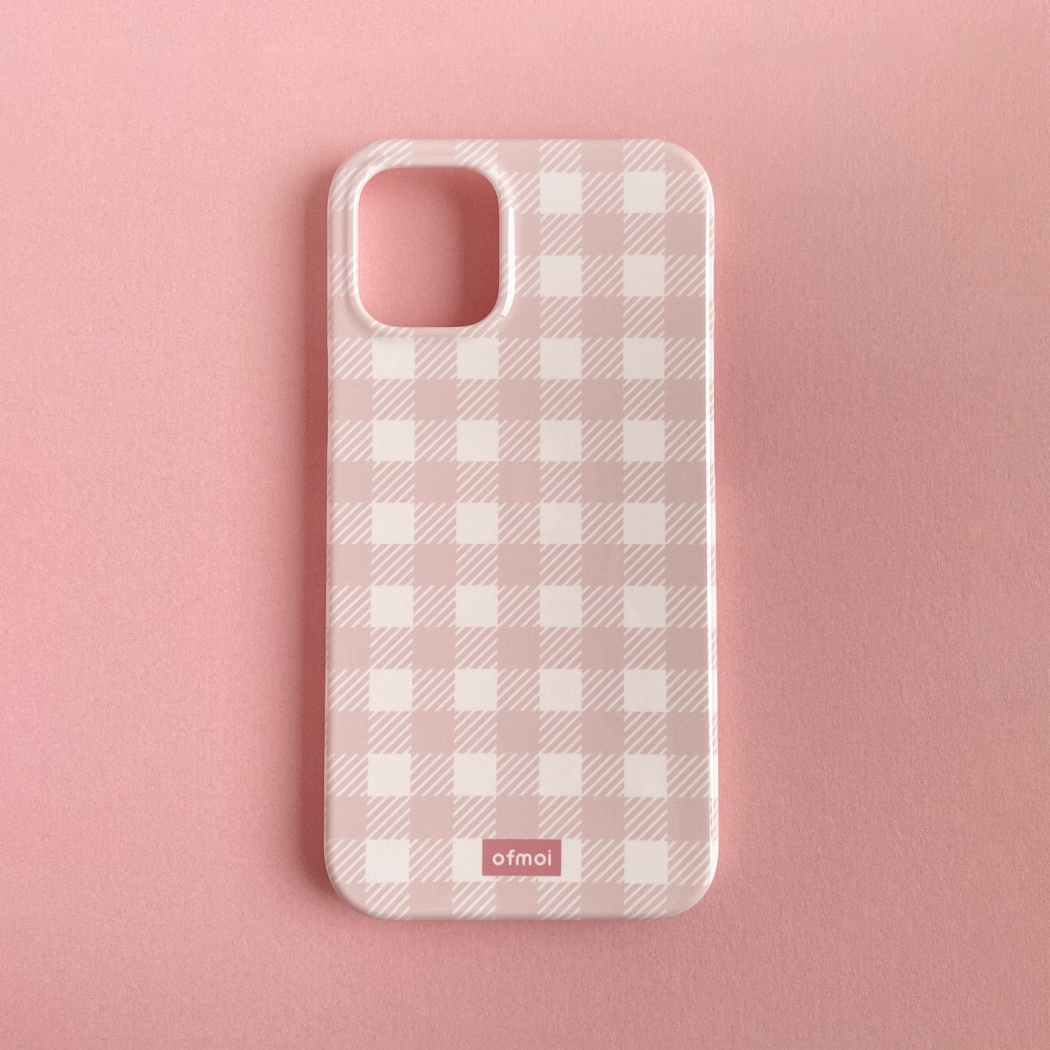 cotton candy check hard glossy phone case