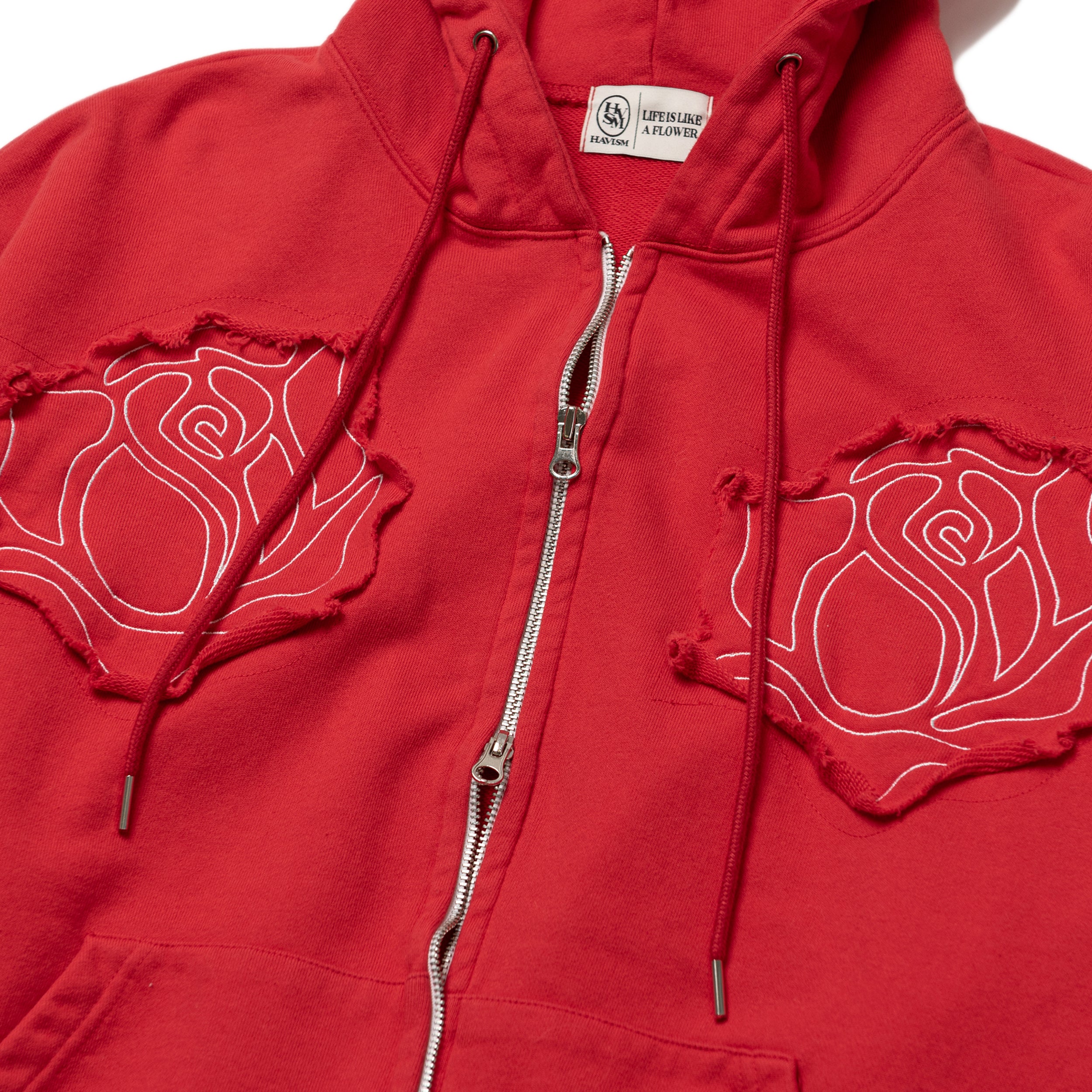 ROSE PATCH ZIPUP HOOD(RED)