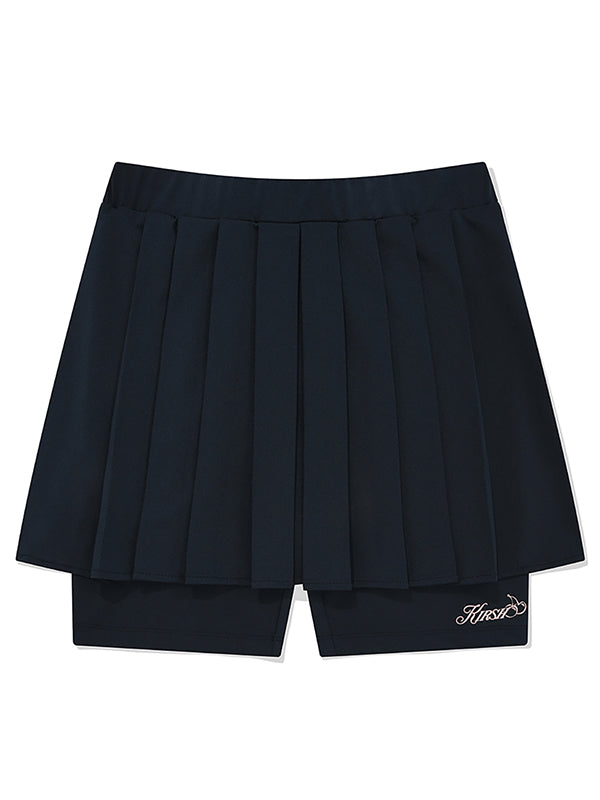 INNER POINT PLEATS MINI SKIRT [DARK NAVY]