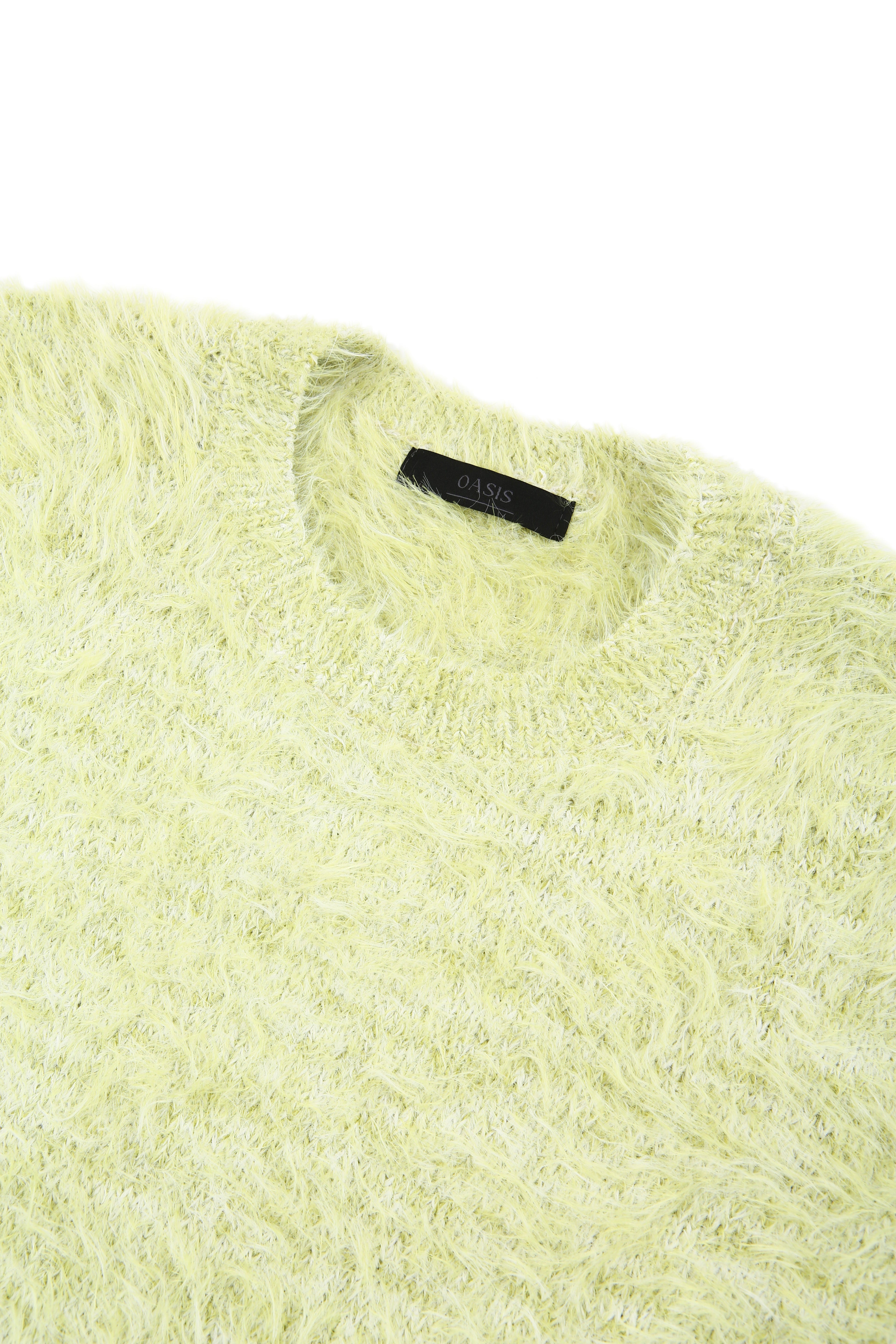 Lime mix angora over-fit knitwear