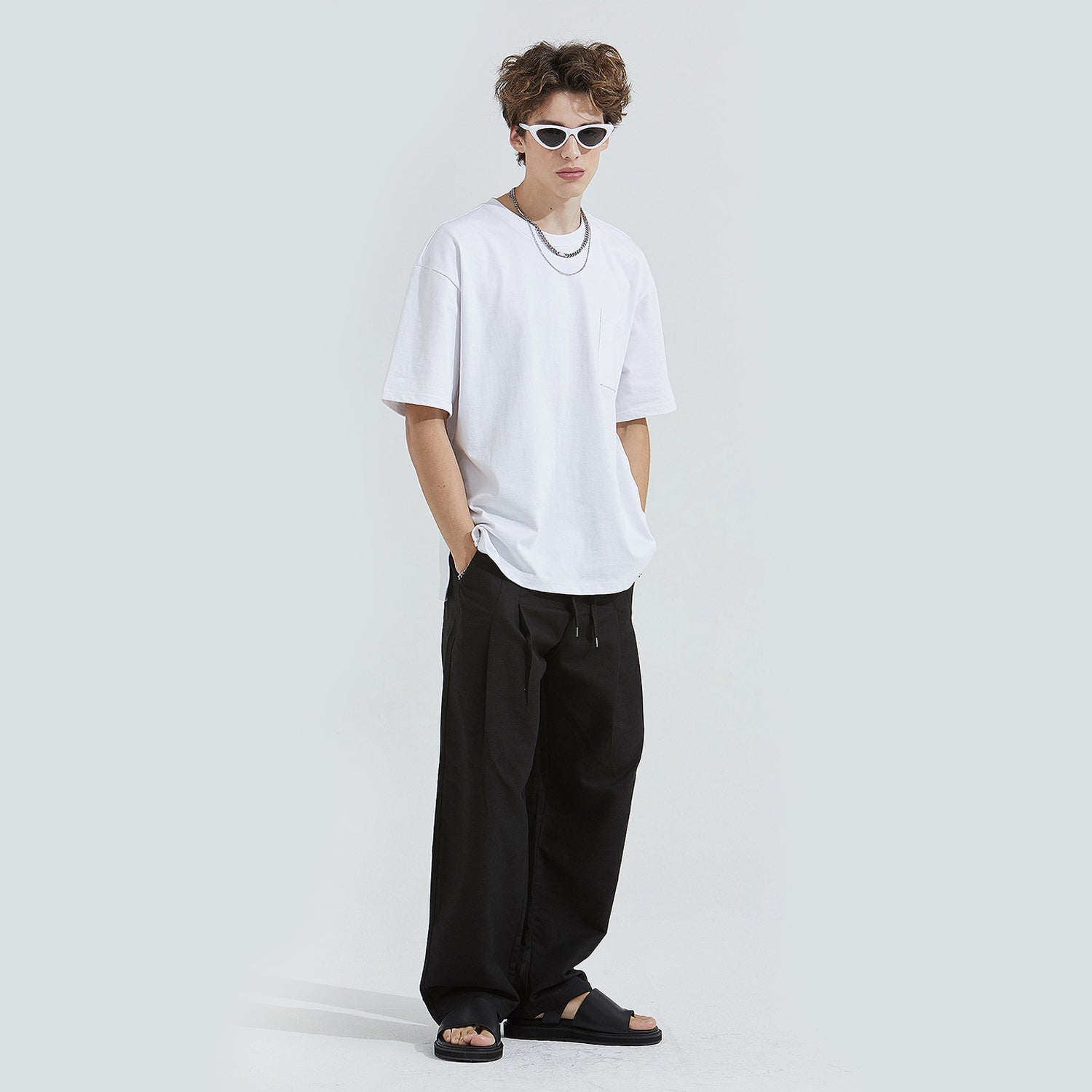 Linen Two-tuck Balloon Pants (BLACK)