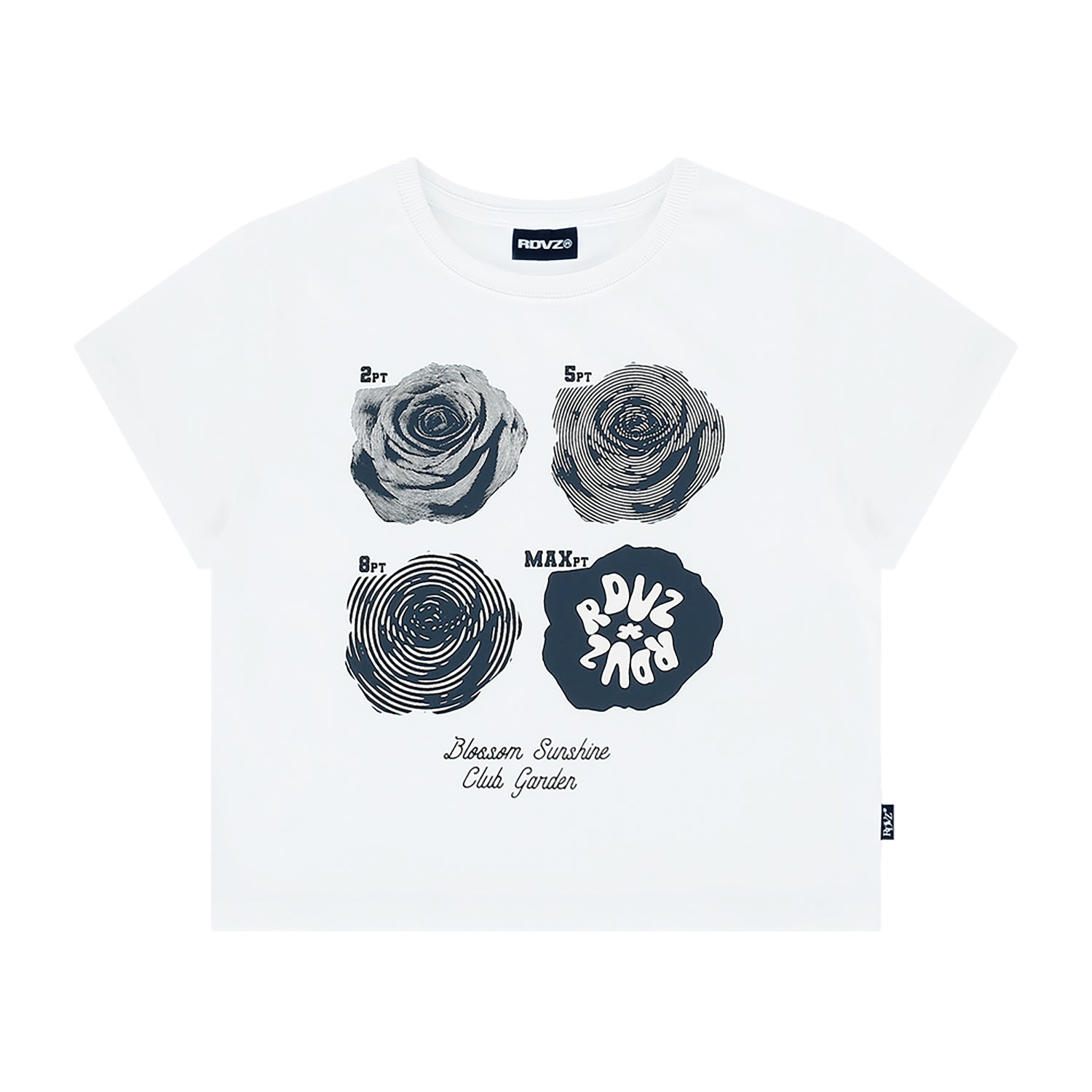 SIMPLIFY ROSE CROP T-SHIRTS - WHITE