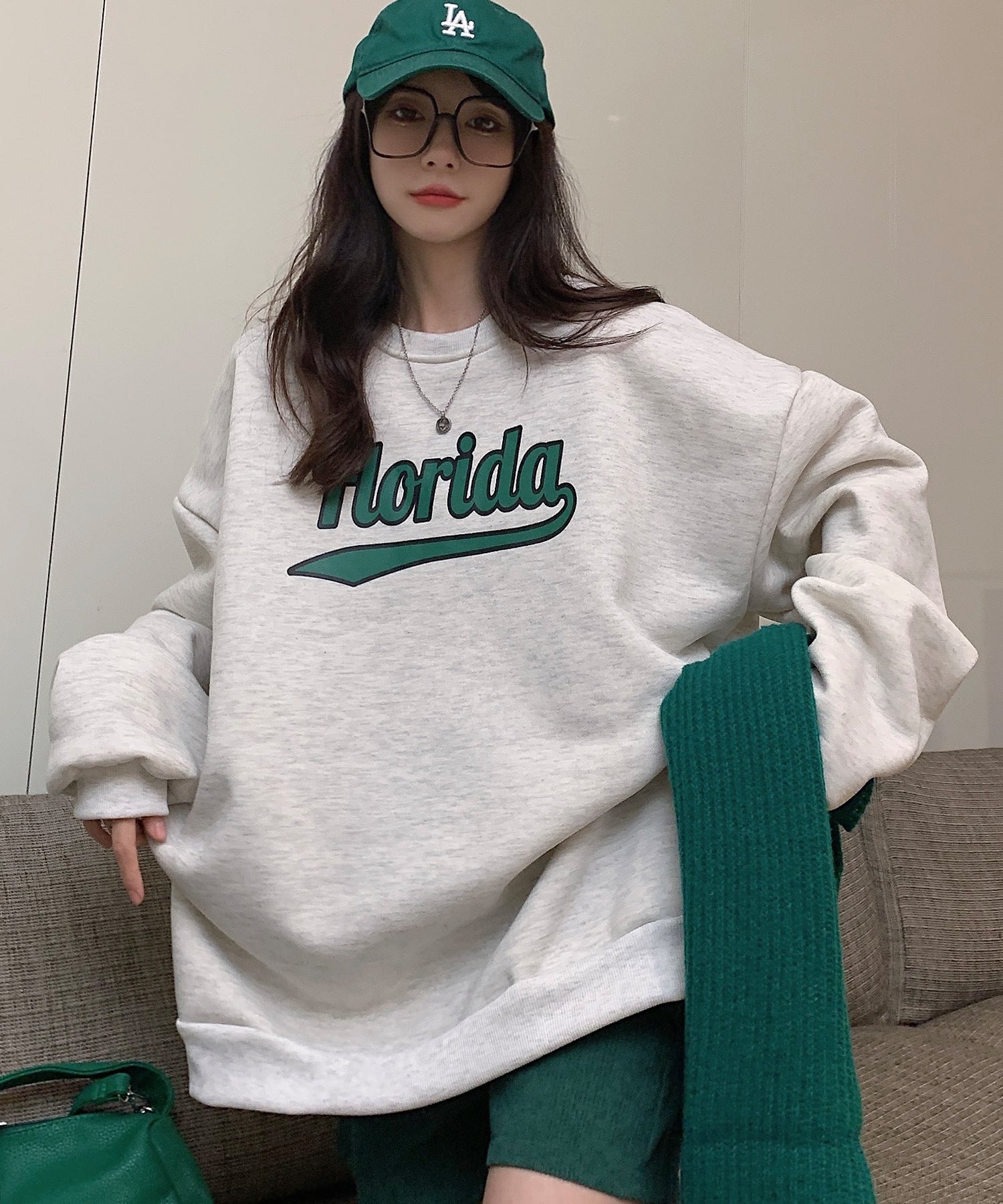 Geographical Name Sweat オーバーサイズ プルオーバー カレッジロゴ スウェット トレーナー