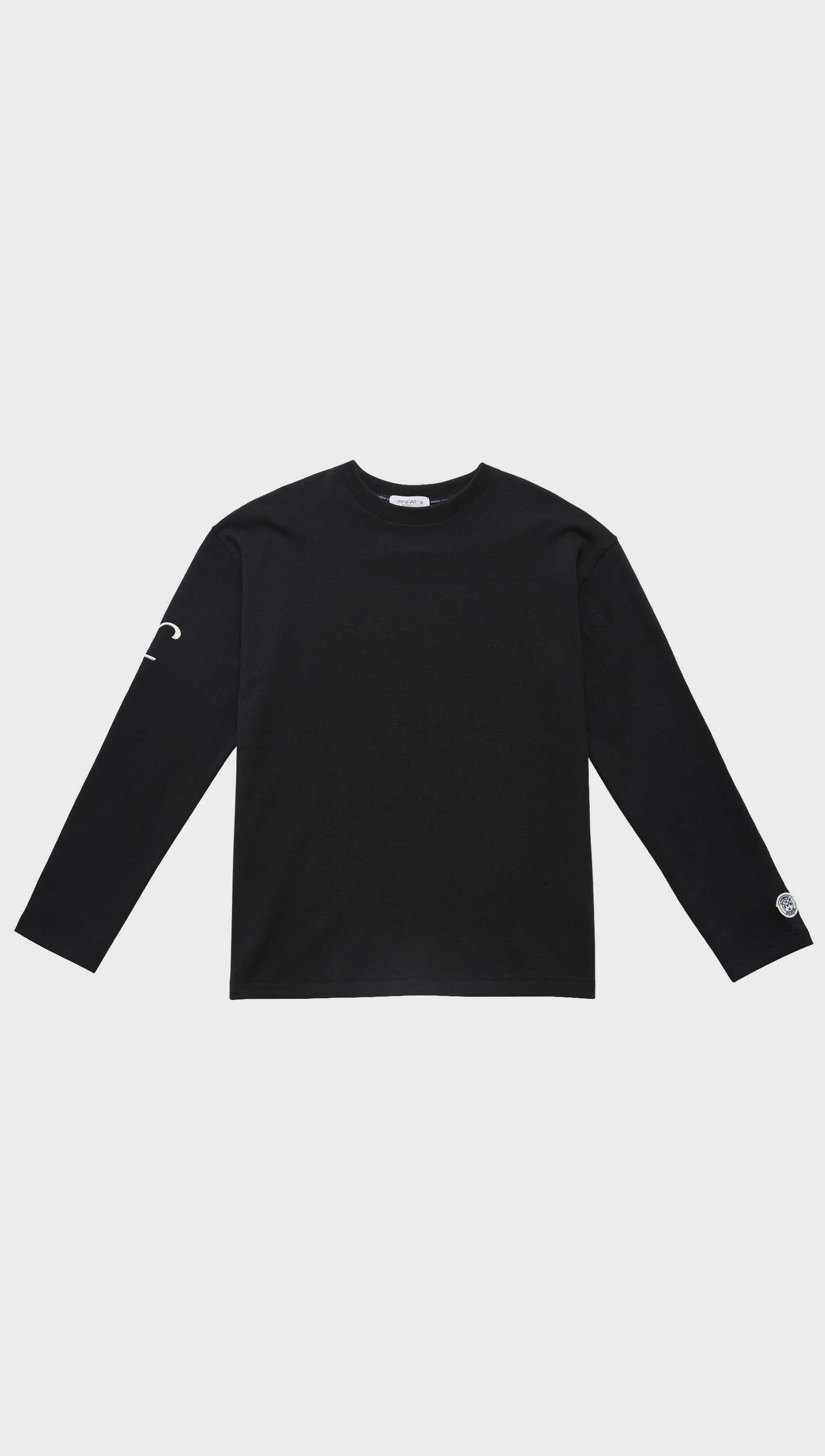 F logo long tshirts (Black)