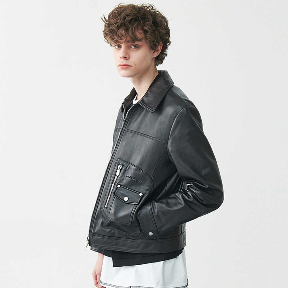 VEGAN LEATHER TRUCKER JACKET